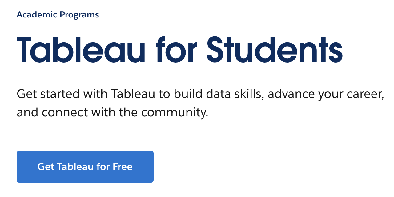tableau student sign up